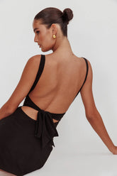 Won't Bite Backless Mini Dress Black