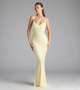 Kaylie V-Neck Bodycon Sequin Bead Formal Dress