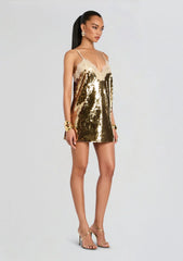 Olive Sequin Lace Dress