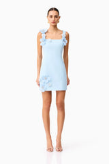 Chantelle Floral Mini Dress in Blue
