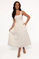 Kinslee Midi Dress - White