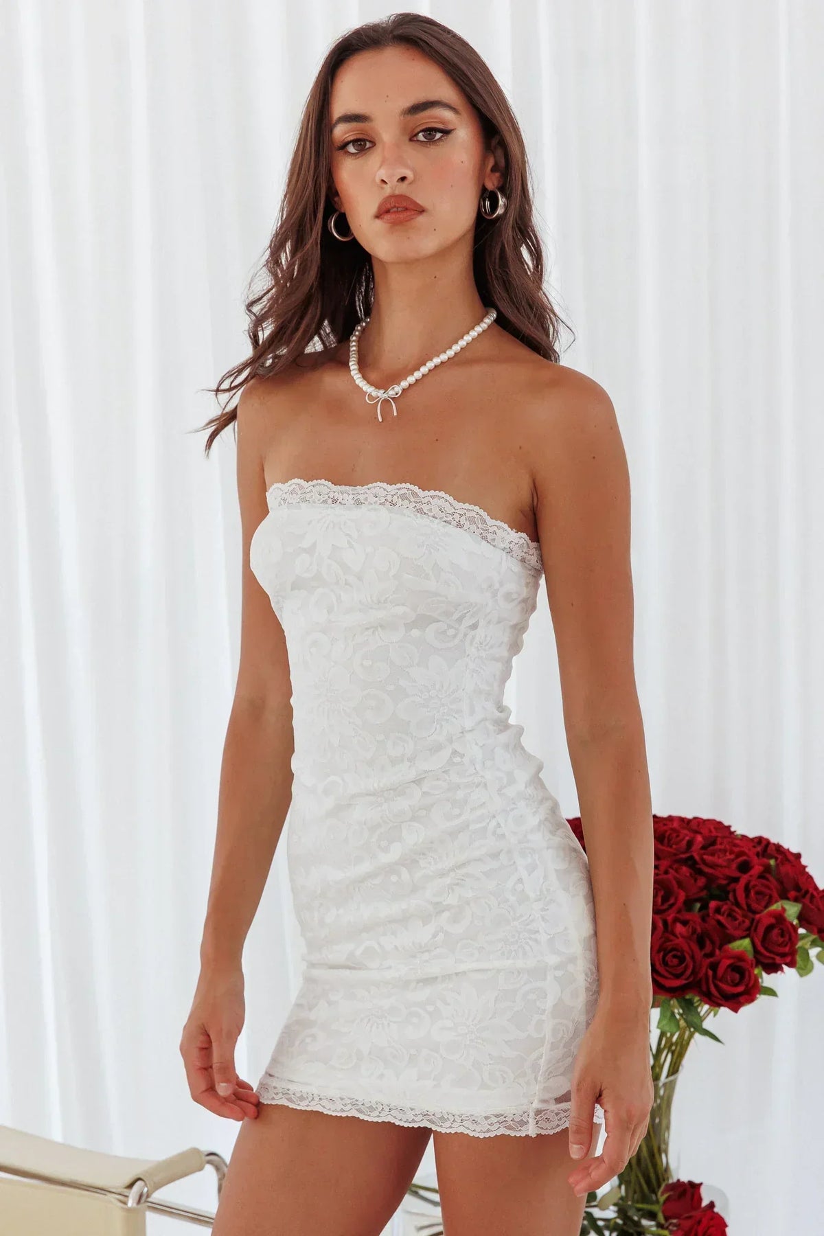 Must Be Love Lace Mini Dress White