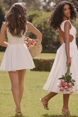 white twill midi sundress