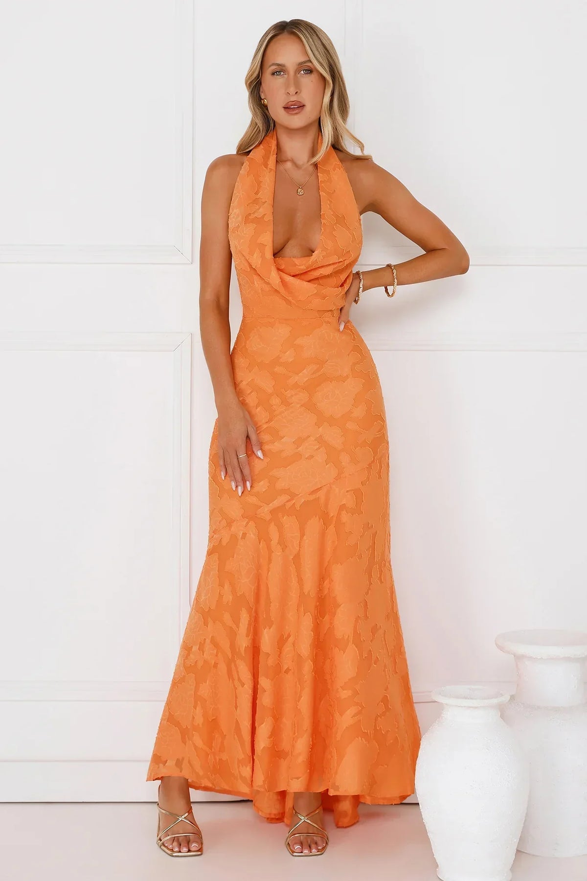 Garden Gems Halter Maxi Dress