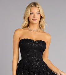 Midnight Flirt Lace Up Mini Dress
