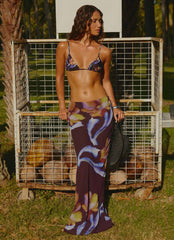 Barbados Maxi Skirt - Dark Floral