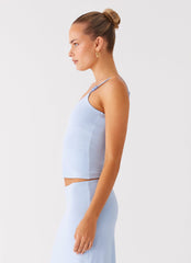 Garrix Bead Cami Top - Baby Blue
