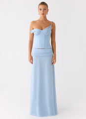 Natalya Maxi Skirt - Pale Blue